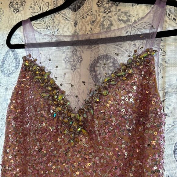 Mac‎ Duggal Lavender Sequin Prom Dress Size 6 - Picture 4 of 14